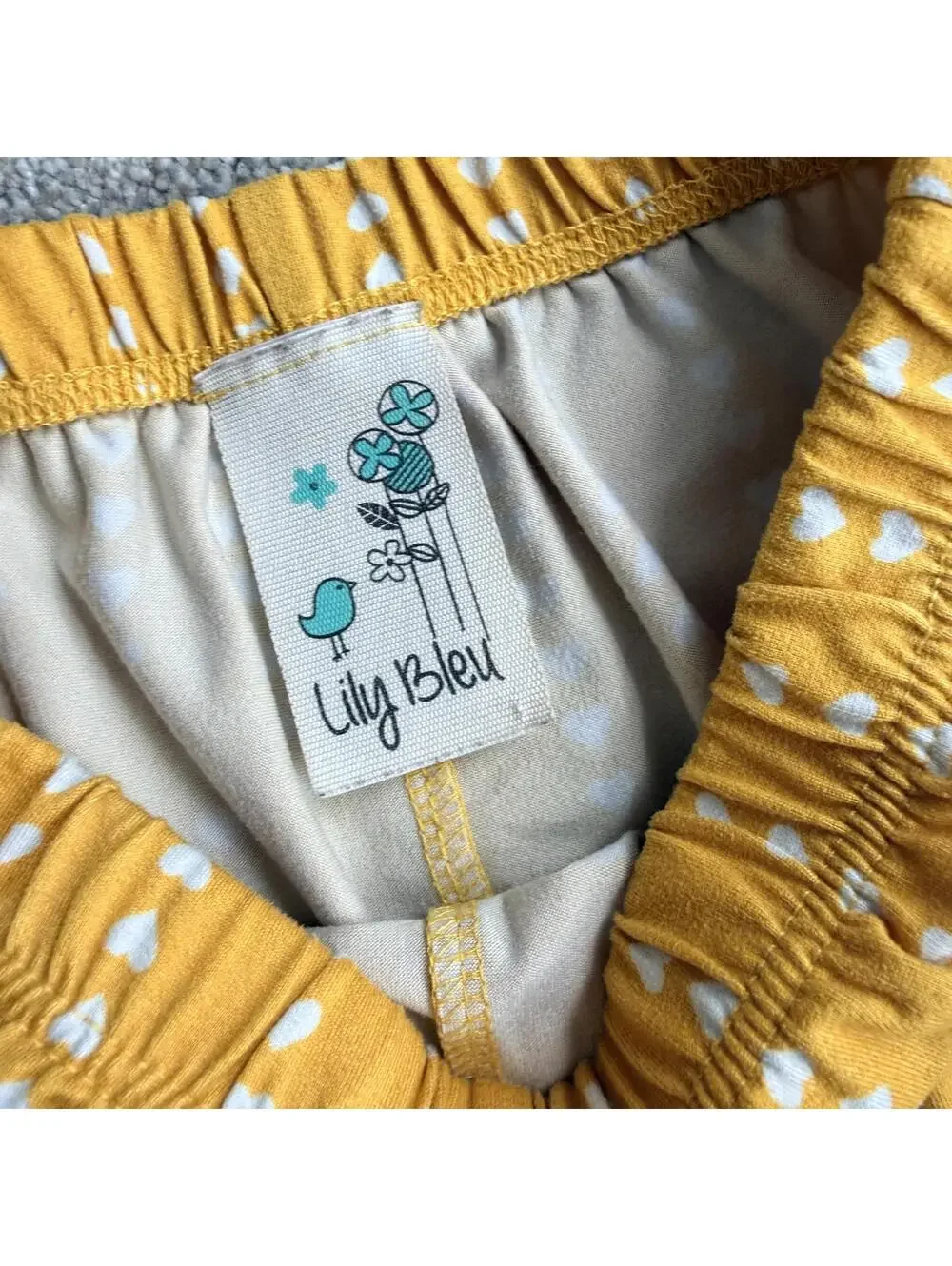 Lily Bleu Girls Size 6 Yellow Heart Print Wide Leg Pants